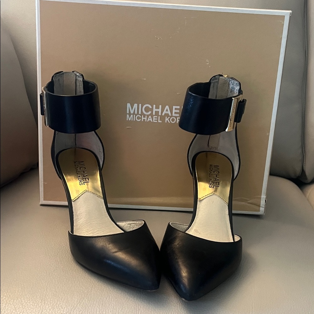 Michael Kors Black Ankle Strap Heels